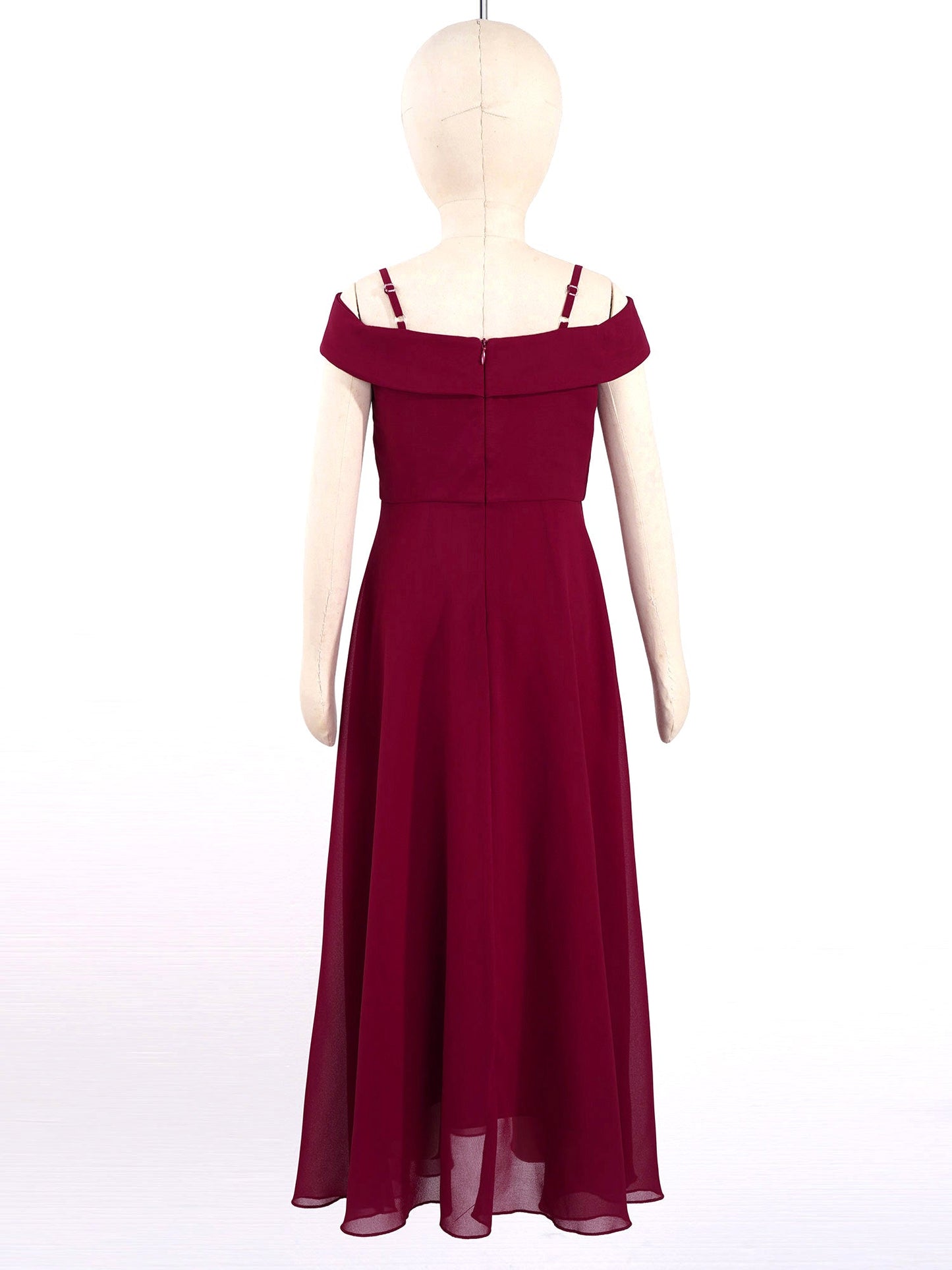 Girls Chiffon Off-the-Shoulder A-Line Maxi Dress (Age 4-16YRS)
