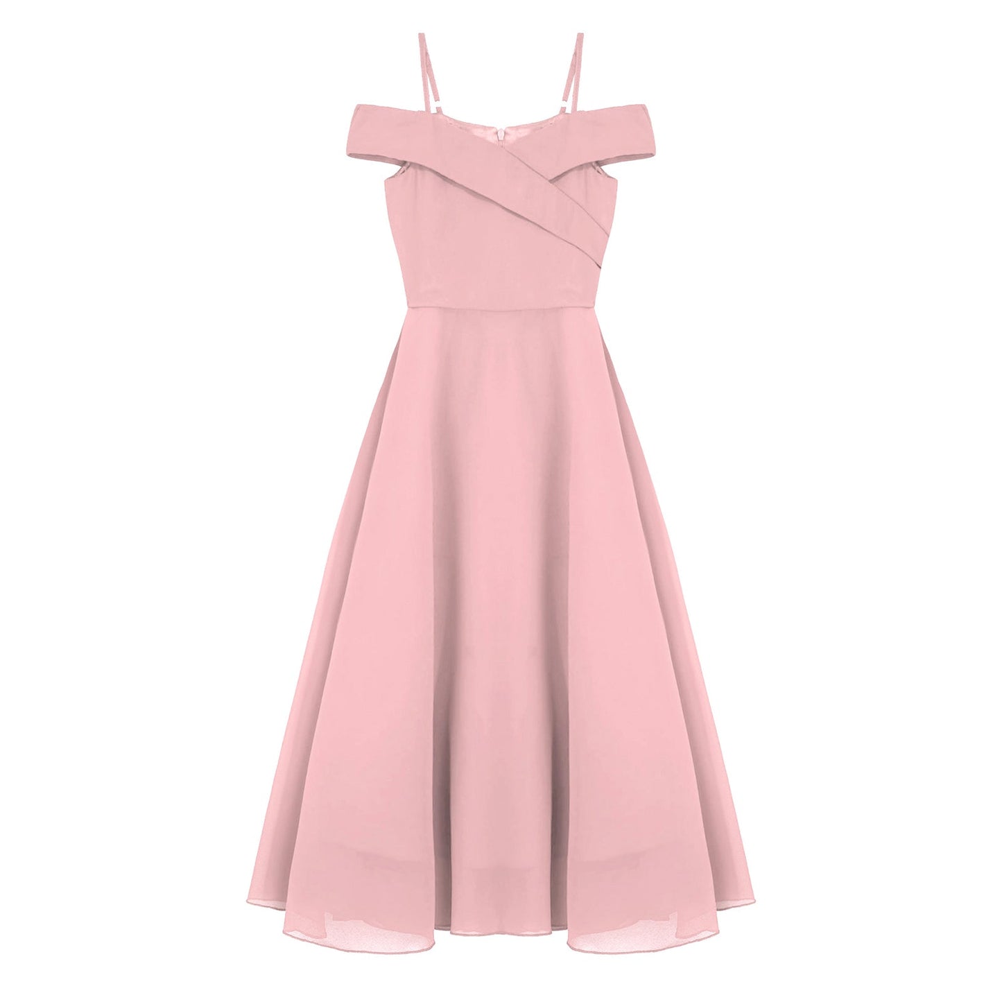Girls Chiffon Off-the-Shoulder A-Line Maxi Dress (Age 4-16YRS)