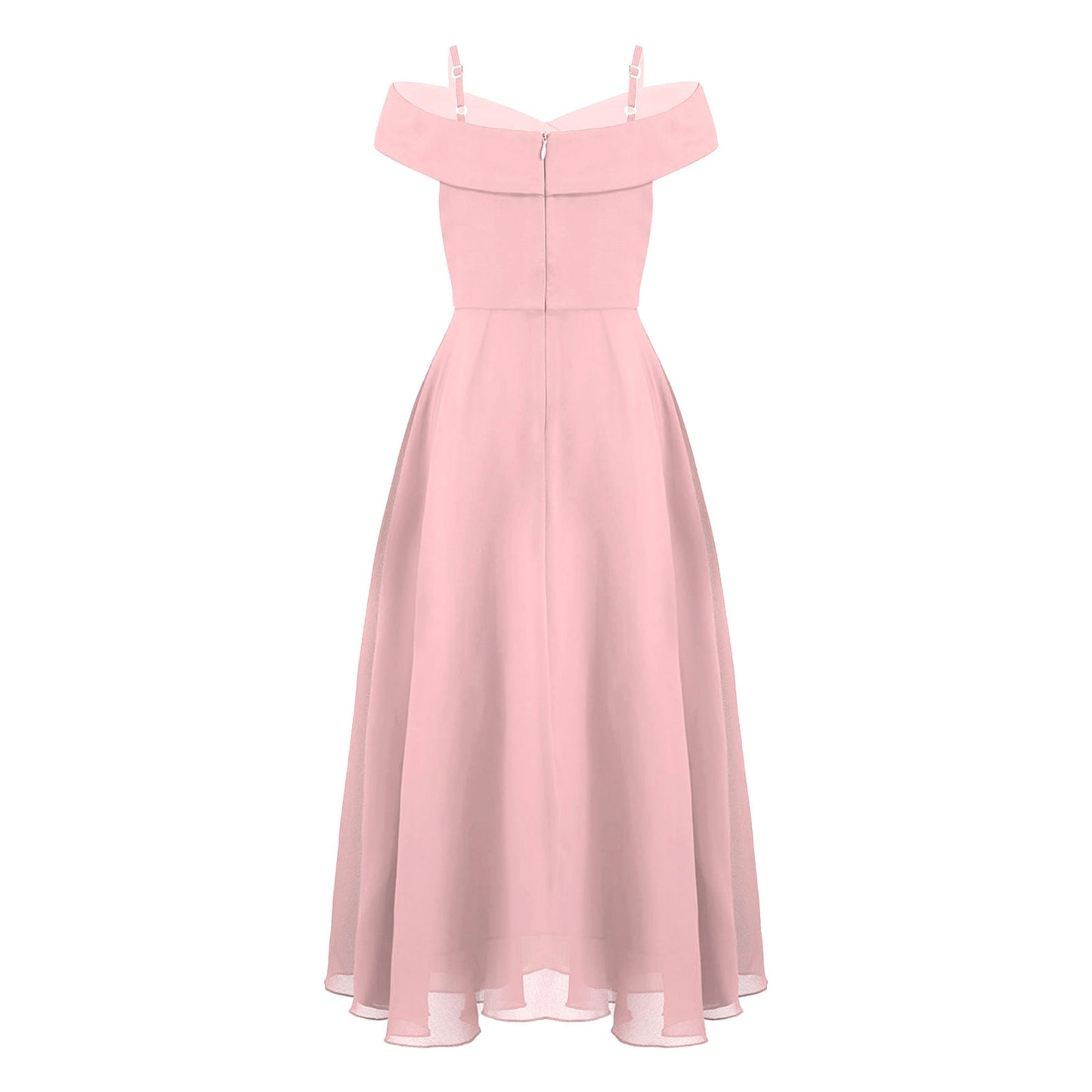 Girls Chiffon Off-the-Shoulder A-Line Maxi Dress (Age 4-16YRS)