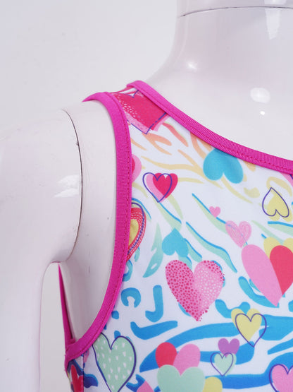 Girls Gymnastics Sleeveless Racer Back Tank Crop Top & Leggings (Age 4-16 YRS)