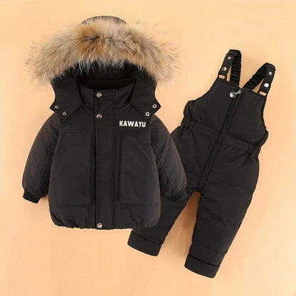 Baby/Toddlers Duck Down Coat + Jumpsuit Overalls (Age 12M-4YRS)