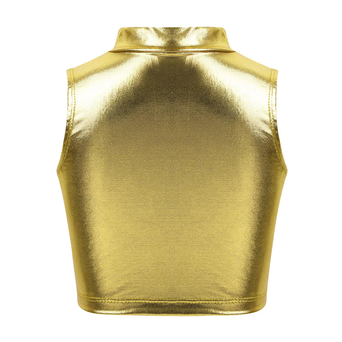 Girls Metallic Sleeveless Top & Flared Pleated A-Line Mini Skirt Set (Age 6-14YRS)