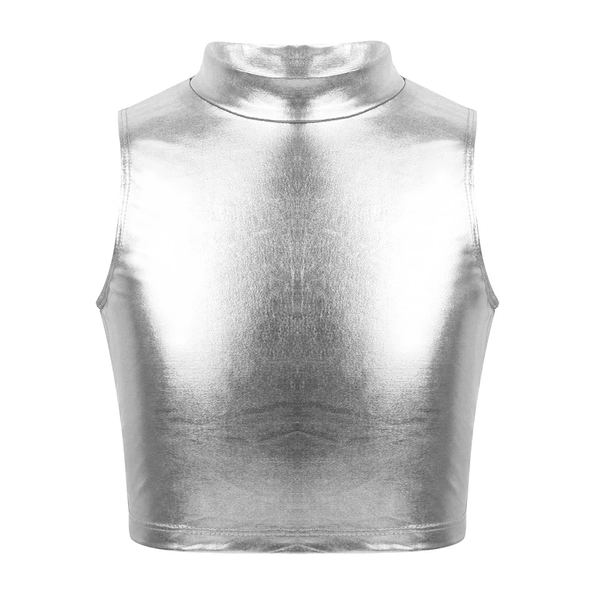Girls Metallic Sleeveless Top & Flared Pleated A-Line Mini Skirt Set (Age 6-14YRS)