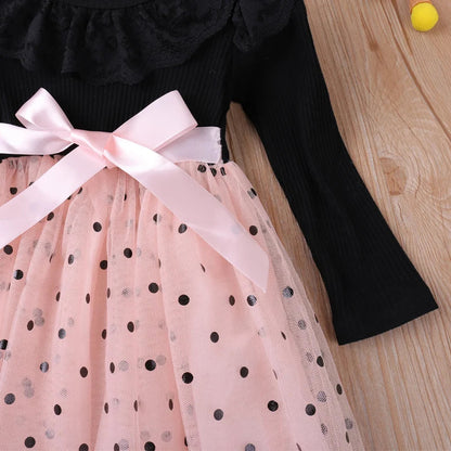 Girls Long Sleeve Mesh Sparkly Dress (Age 3-6 YRS)