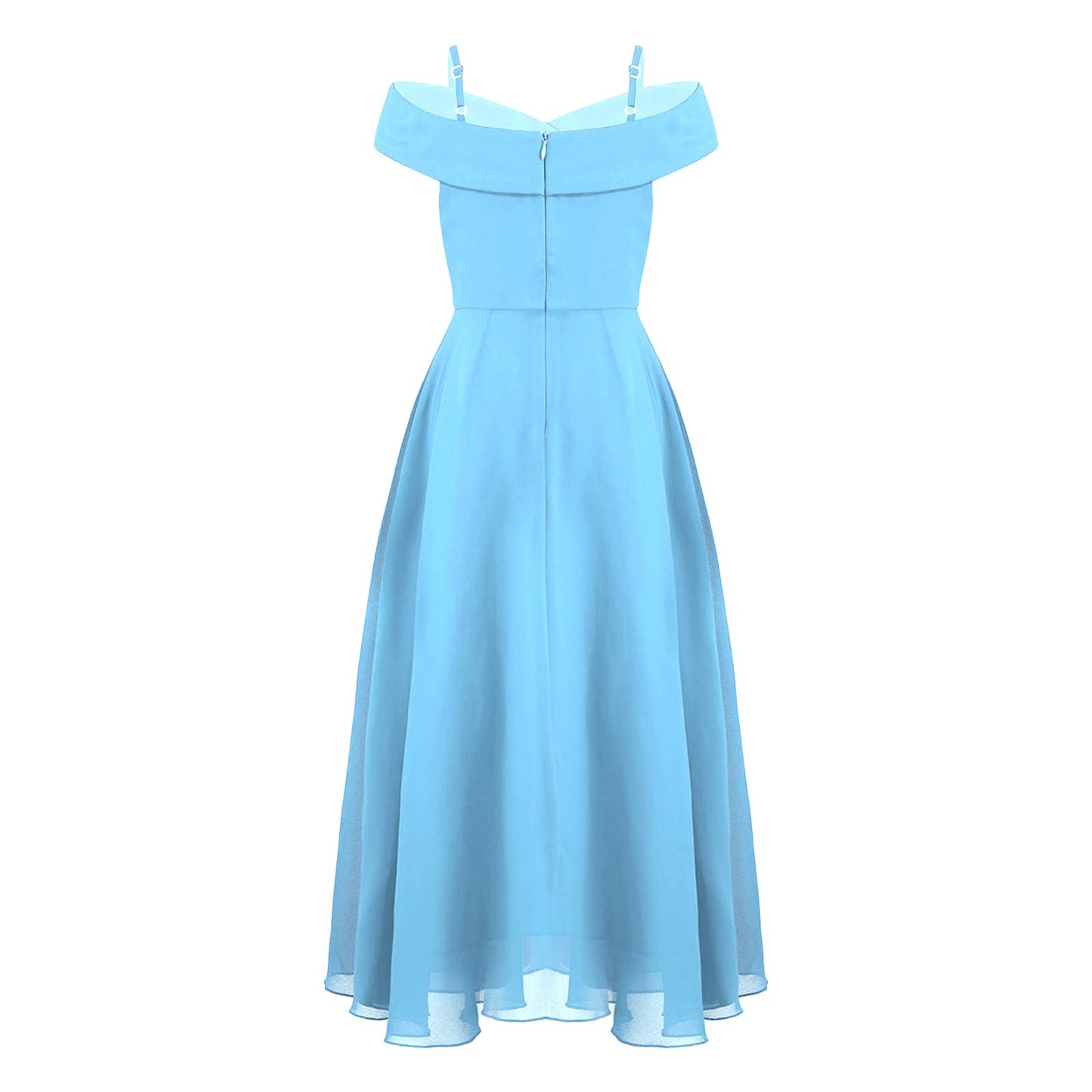Girls Chiffon Off-the-Shoulder A-Line Maxi Dress (Age 4-16YRS)