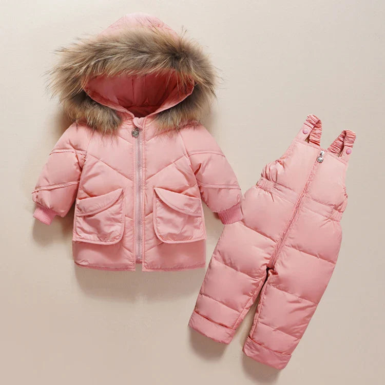 Baby/Toddlers Duck Down Coat + Jumpsuit Overalls (Age 12M-4YRS)