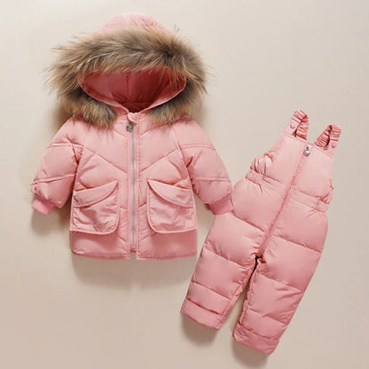 Baby/Toddlers Duck Down Coat + Jumpsuit Overalls (Age 12M-4YRS)