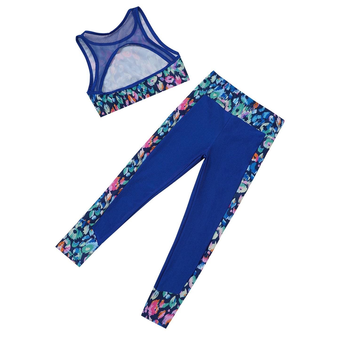 Girls Gymnastics Sleeveless Racer Back Tank Crop Top & Leggings (Age 4-16 YRS)