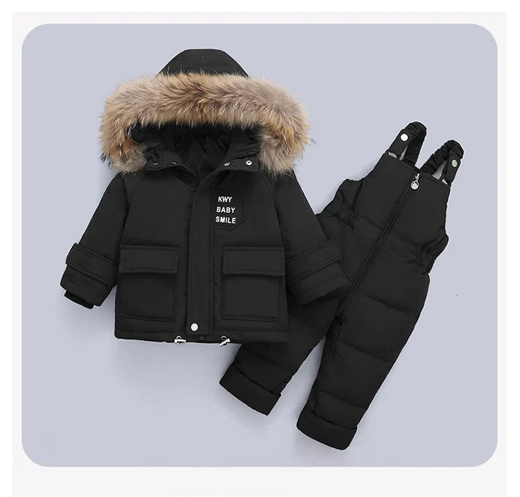 Baby/Toddlers Duck Down Coat + Jumpsuit Overalls (Age 12M-4YRS)