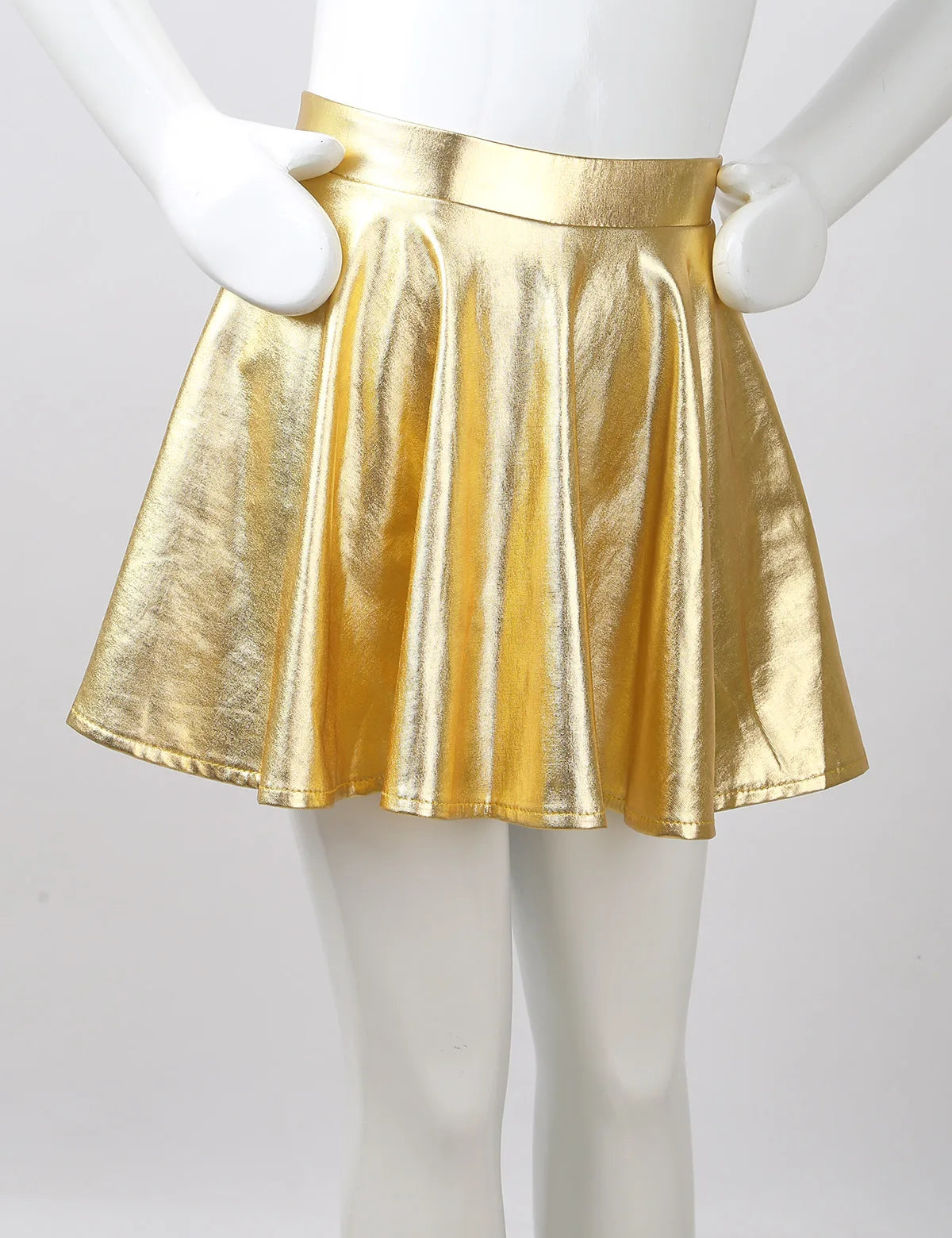 Girls Metallic Sleeveless Top & Flared Pleated A-Line Mini Skirt Set (Age 6-14YRS)