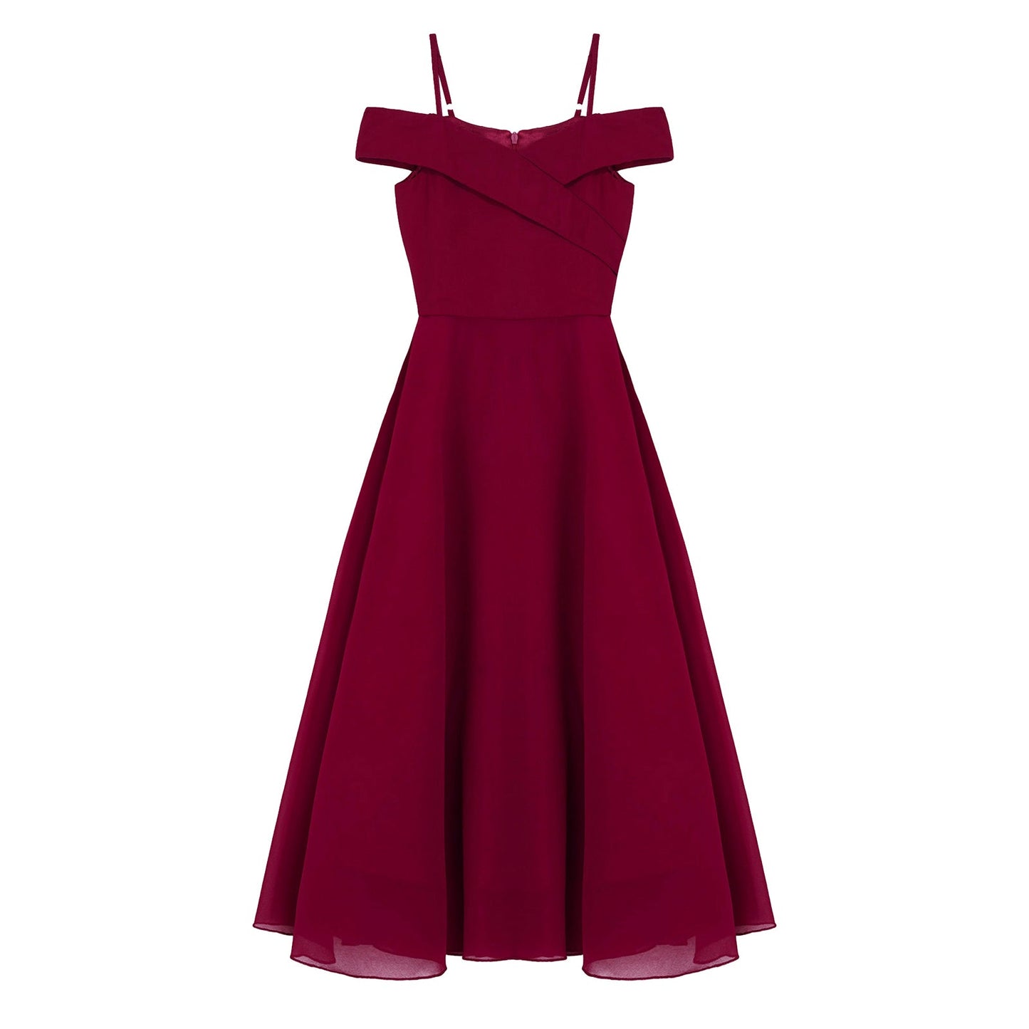 Girls Chiffon Off-the-Shoulder Adjustable A-Line Dress (Age 4-16 YRS)