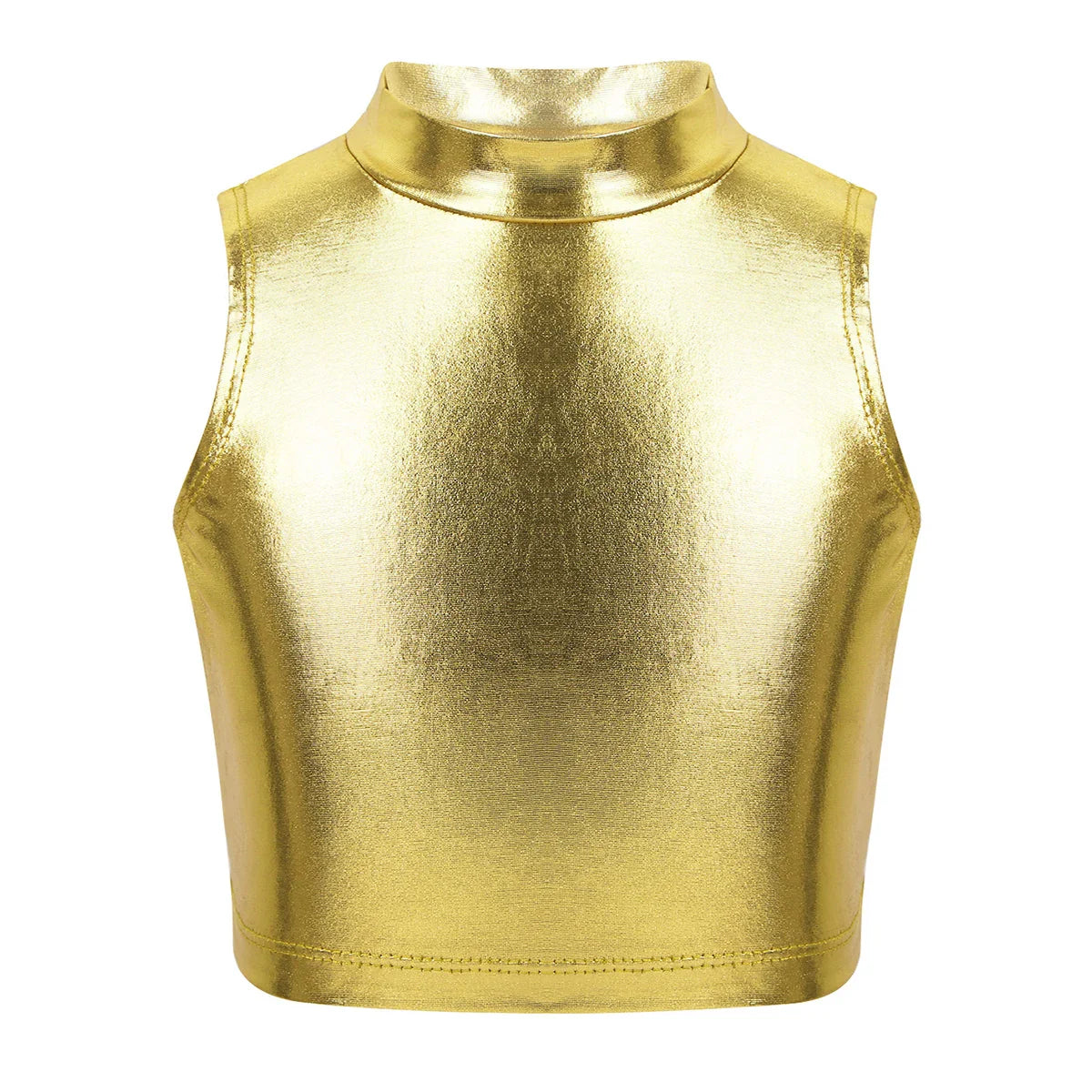 Girls Metallic Sleeveless Top & Flared Pleated A-Line Mini Skirt Set (Age 6-14YRS)