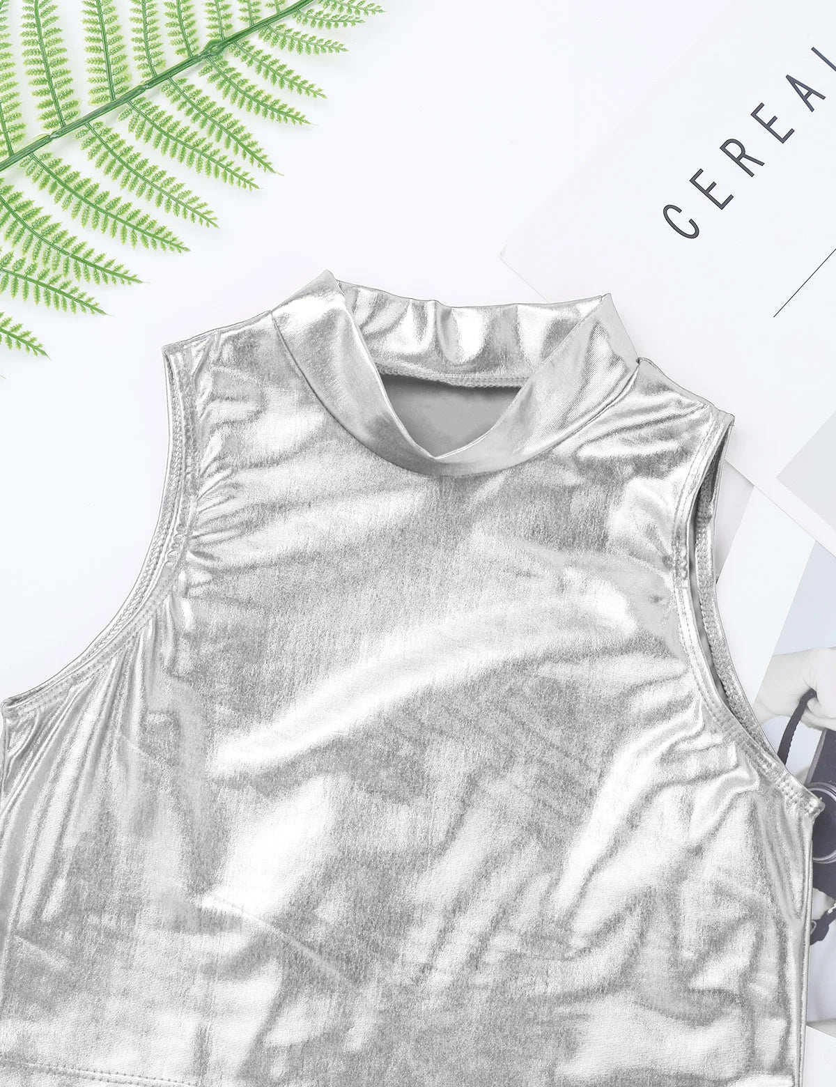 Girls Metallic Sleeveless Top & Flared Pleated A-Line Mini Skirt Set (Age 6-14YRS)