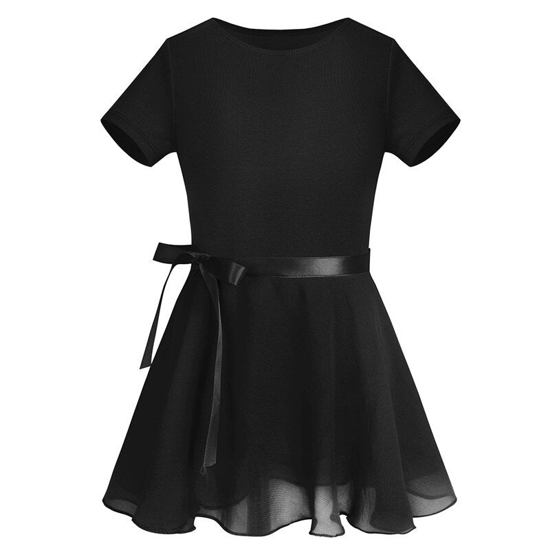 Girls Ribbon Leotard Dress (Age 24M-12YRS) Black