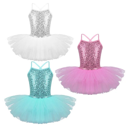 Girls Sequin Ballet Tutu Ballet Dance Costume (Age 3-8YRS)