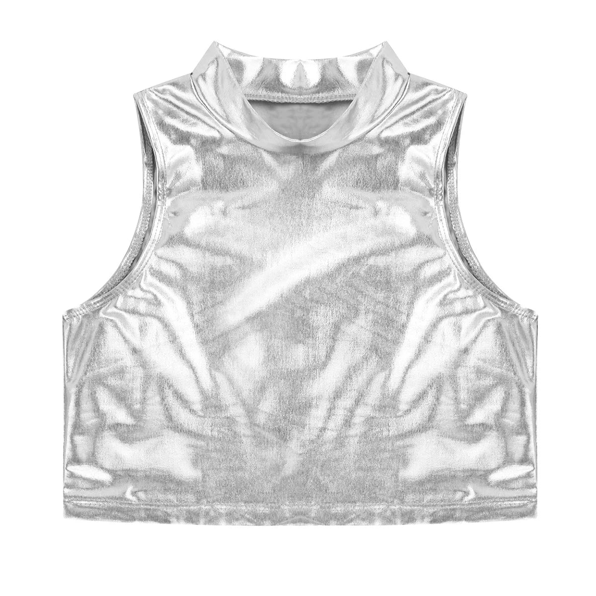 Girls Metallic Sleeveless Top & Flared Pleated A-Line Mini Skirt Set (Age 6-14YRS)