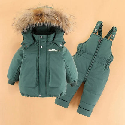 Baby/Toddlers Duck Down Coat + Jumpsuit Overalls (Age 12M-4YRS)