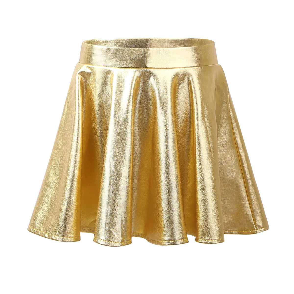 Girls Metallic Sleeveless Top & Flared Pleated A-Line Mini Skirt Set (Age 6-14YRS)