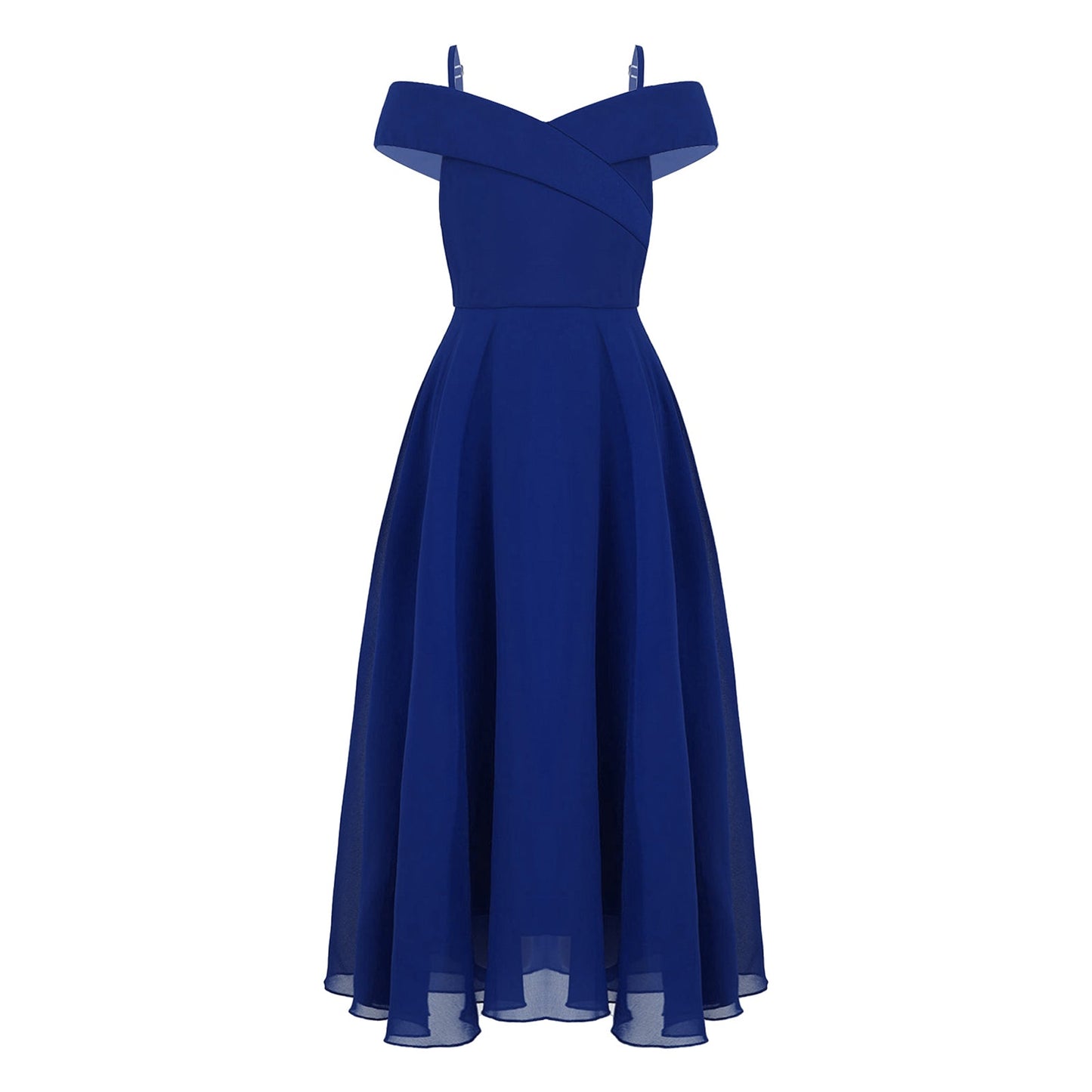 Girls Chiffon Off-the-Shoulder A-Line Maxi Dress (Age 4-16YRS)