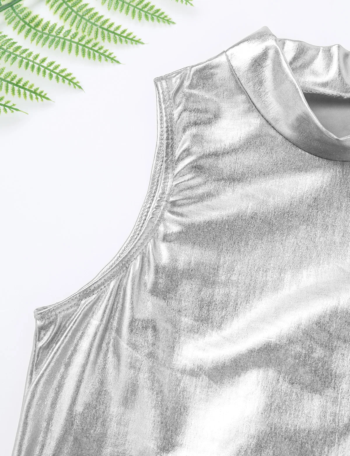 Girls Metallic Sleeveless Top & Flared Pleated A-Line Mini Skirt Set (Age 6-14YRS)