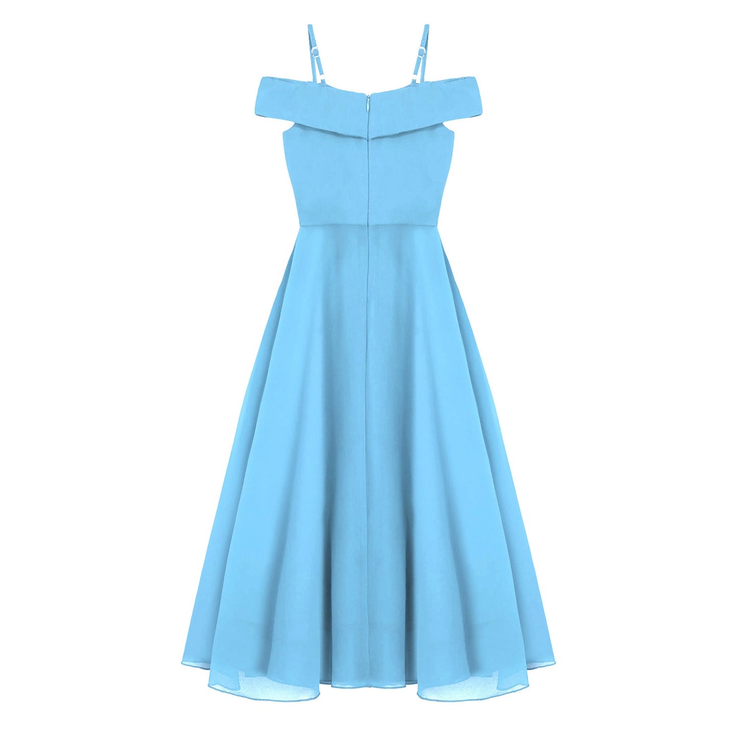 Girls Chiffon Off-the-Shoulder A-Line Maxi Dress (Age 4-16YRS)