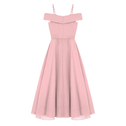 Girls Chiffon Off-the-Shoulder A-Line Maxi Dress (Age 4-16YRS)