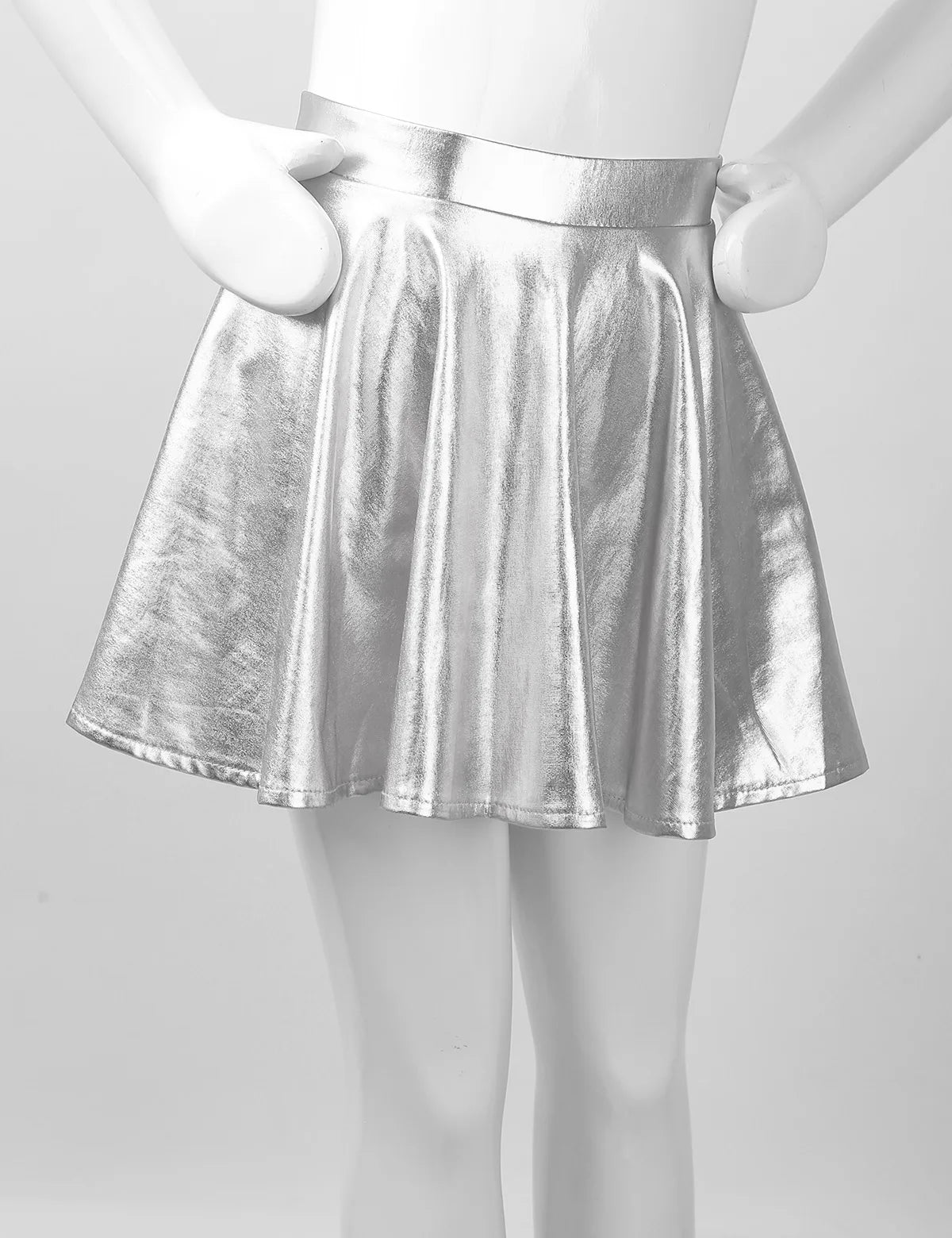 Girls Metallic Sleeveless Top & Flared Pleated A-Line Mini Skirt Set (Age 6-14YRS)