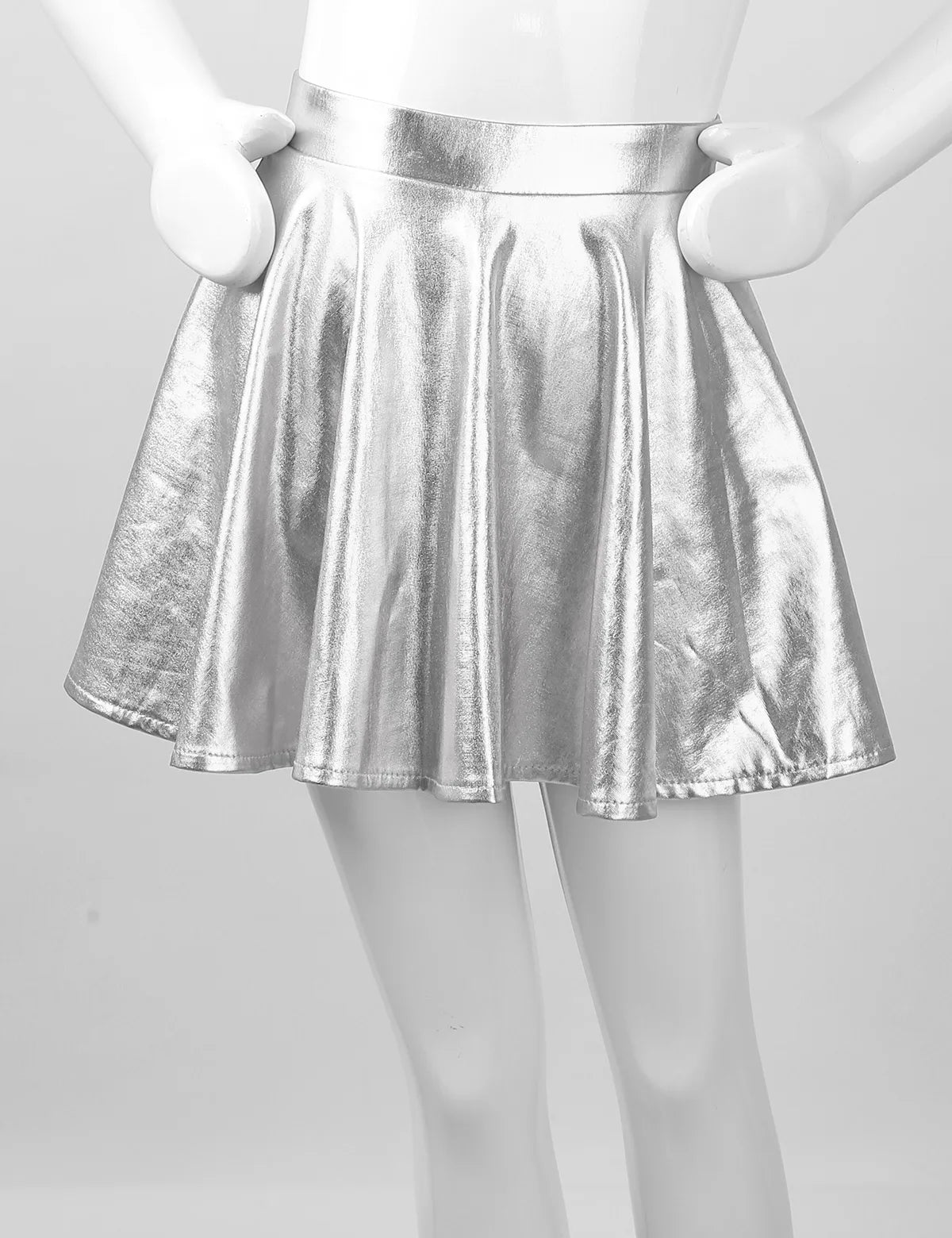 Girls Metallic Sleeveless Top & Flared Pleated A-Line Mini Skirt Set (Age 6-14YRS)