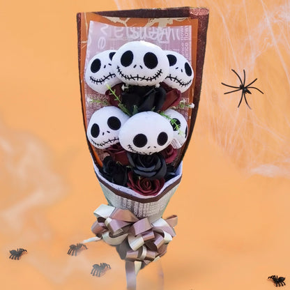 Skeleton Plush Toy Gift Flower Bouquet
