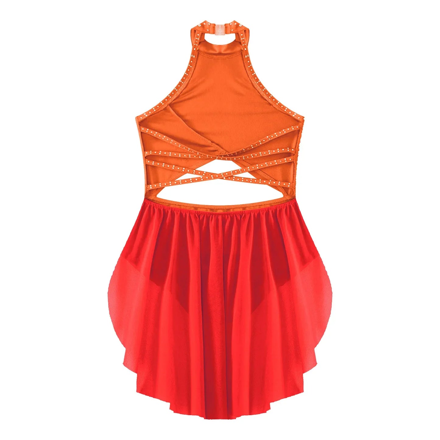 Girls Dance Rhinestone Dress Costume (Age 6-16YRS)