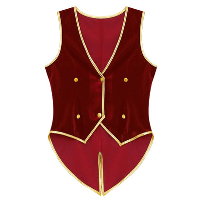 Boys Medieval Renaissance Tailcoat Vest Costume (Age 6-16YRS)
