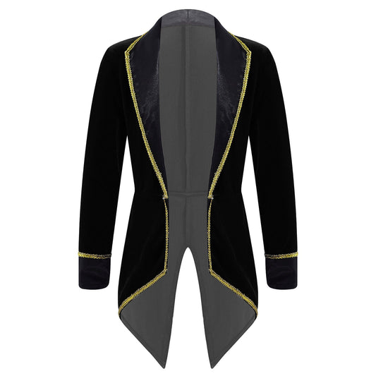 Kids Circus Ringmaster Jacket Long Sleeves Tuxedo Coat (Age 4-16 YRS)