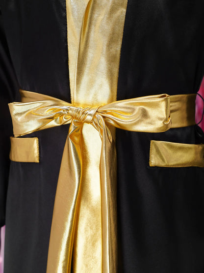 Boys Boxing Robe Costume Long Sleeve Hooded Cloak (Age 6-16YRS)