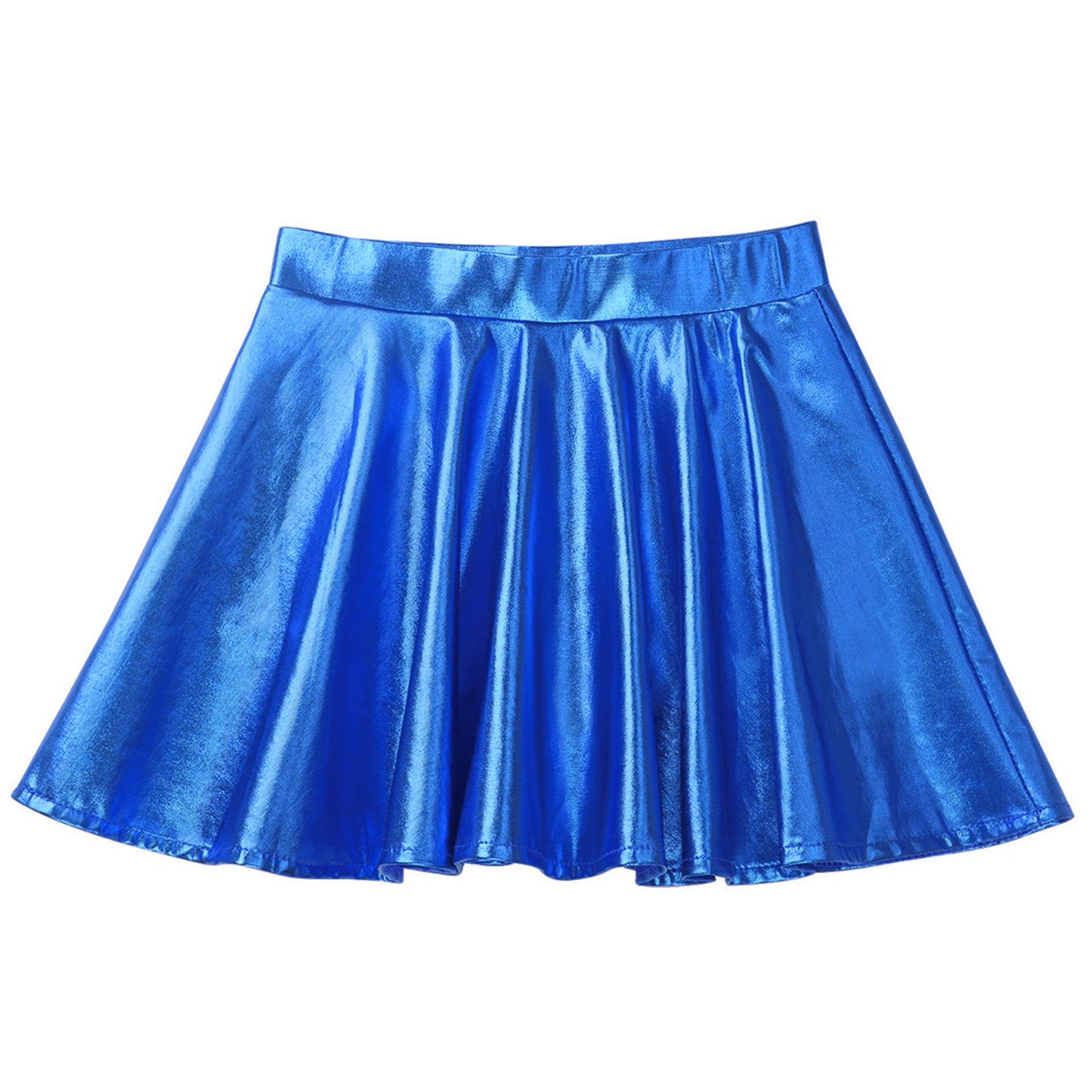 Girls Metallic Flared Pleated A-Line Mini Skater Skirt (Age 6-14 YRS)
