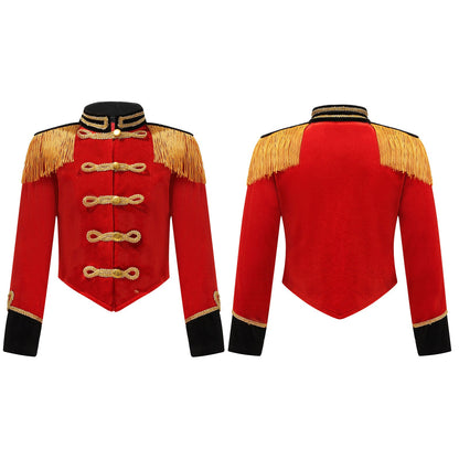 Kids Circus Ringmaster Costume Long Sleeve Fringe Tassel Jacket (Age 6-14YRS)