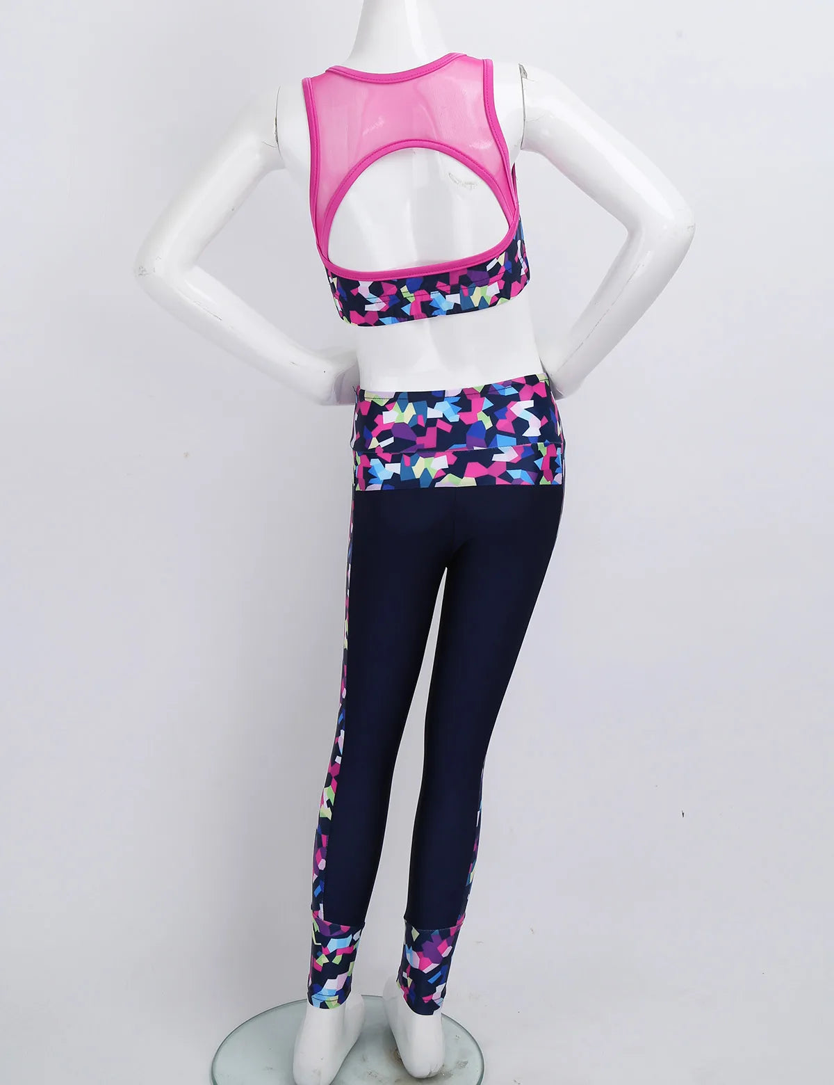 Girls Gymnastics Sleeveless Racer Back Tank Crop Top & Leggings (Age 4-16 YRS)