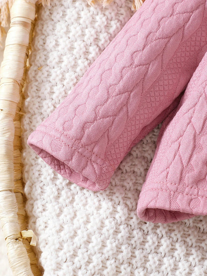 Baby Girls Pink Long Sleeve Jacket Lace Hooded Ears (Age 6M-3YRS)
