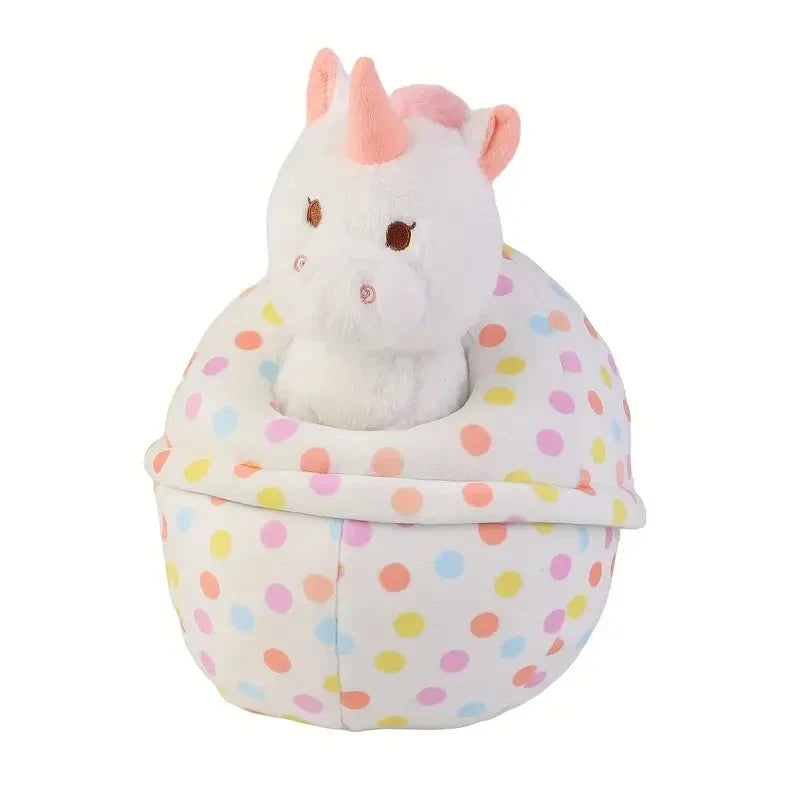 2 in 1 Plush Unicorn Egg Stuffed Toy - 21cm