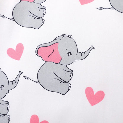 Baby Girls Koala Print White Long-Sleeve Ruffle Snap-up Jumpsuit (Age Newborn-18M)