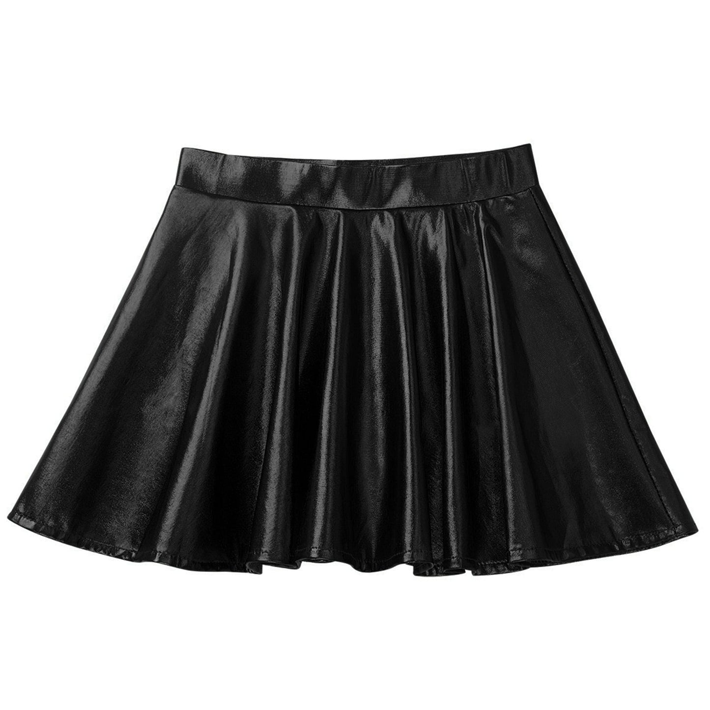 Girls Metallic Flared Pleated A-Line Mini Skater Skirt (Age 6-14 YRS)