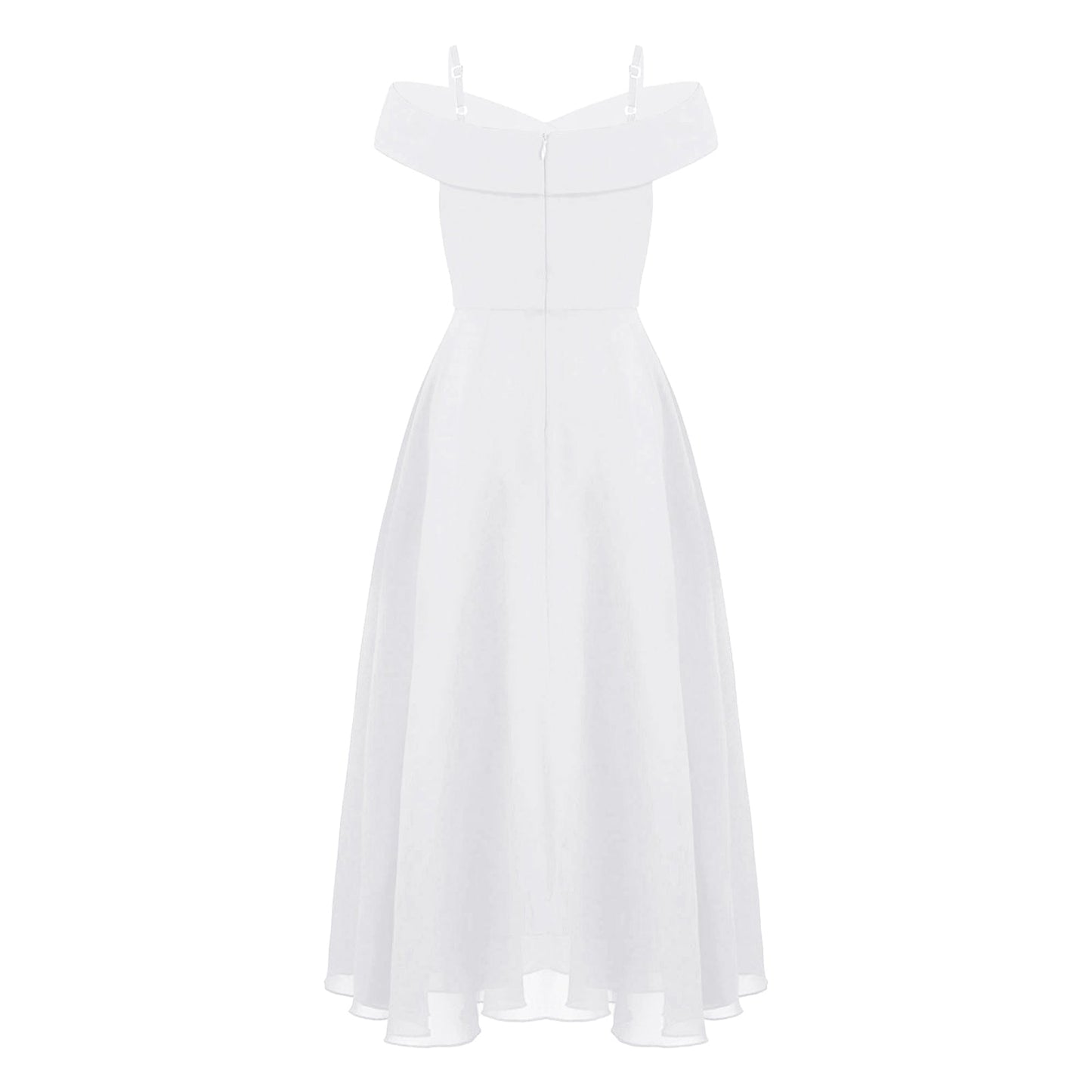 Girls Chiffon Off-the-Shoulder A-Line Maxi Dress (Age 4-16YRS)