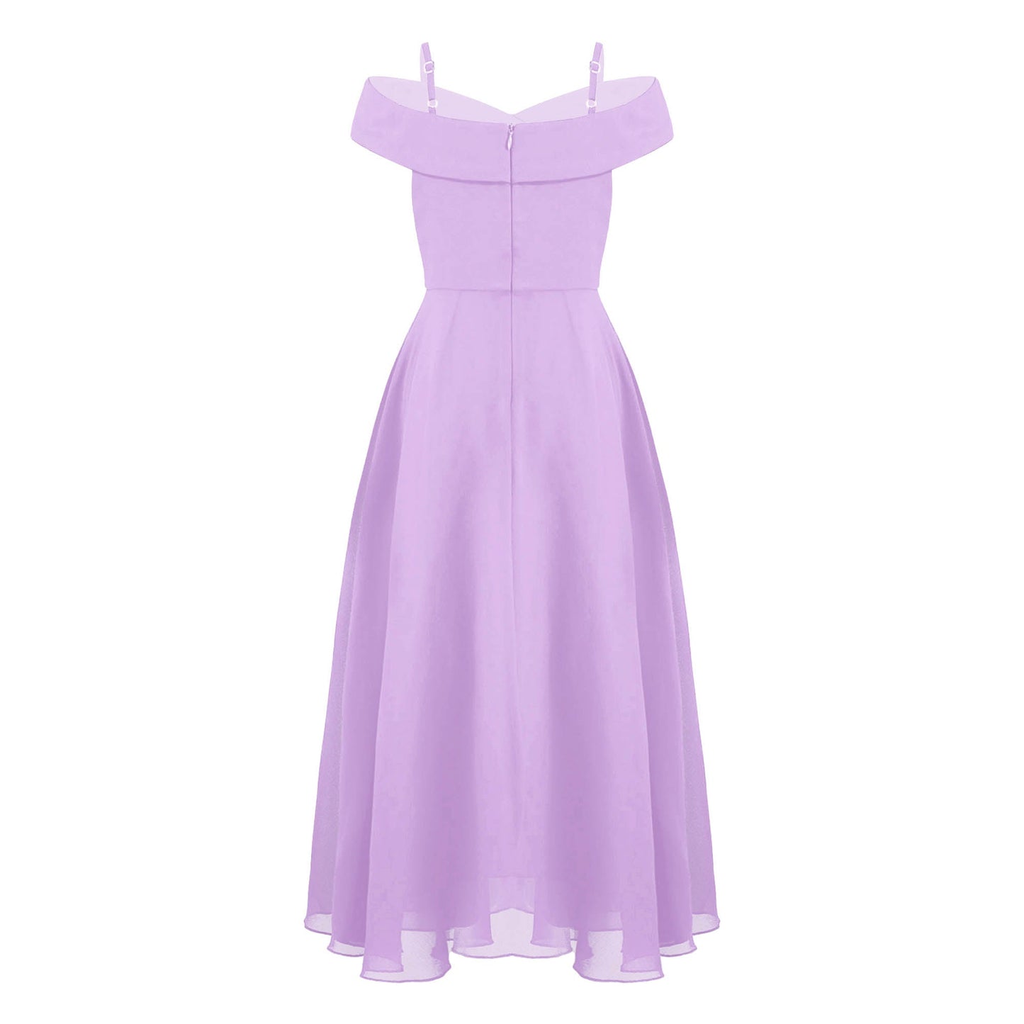 Girls Chiffon Off-the-Shoulder A-Line Maxi Dress (Age 4-16YRS)