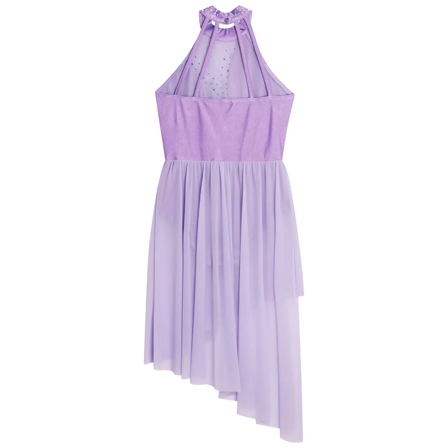 Girls Dance Sleeveless Rhinestones Applique Dress (Age 6-14 YRS)
