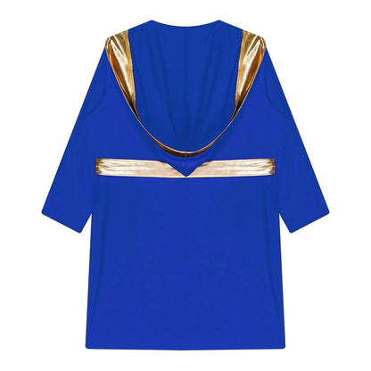 Boys Boxing Robe Costume Long Sleeve Hooded Cloak (Age 6-16YRS)