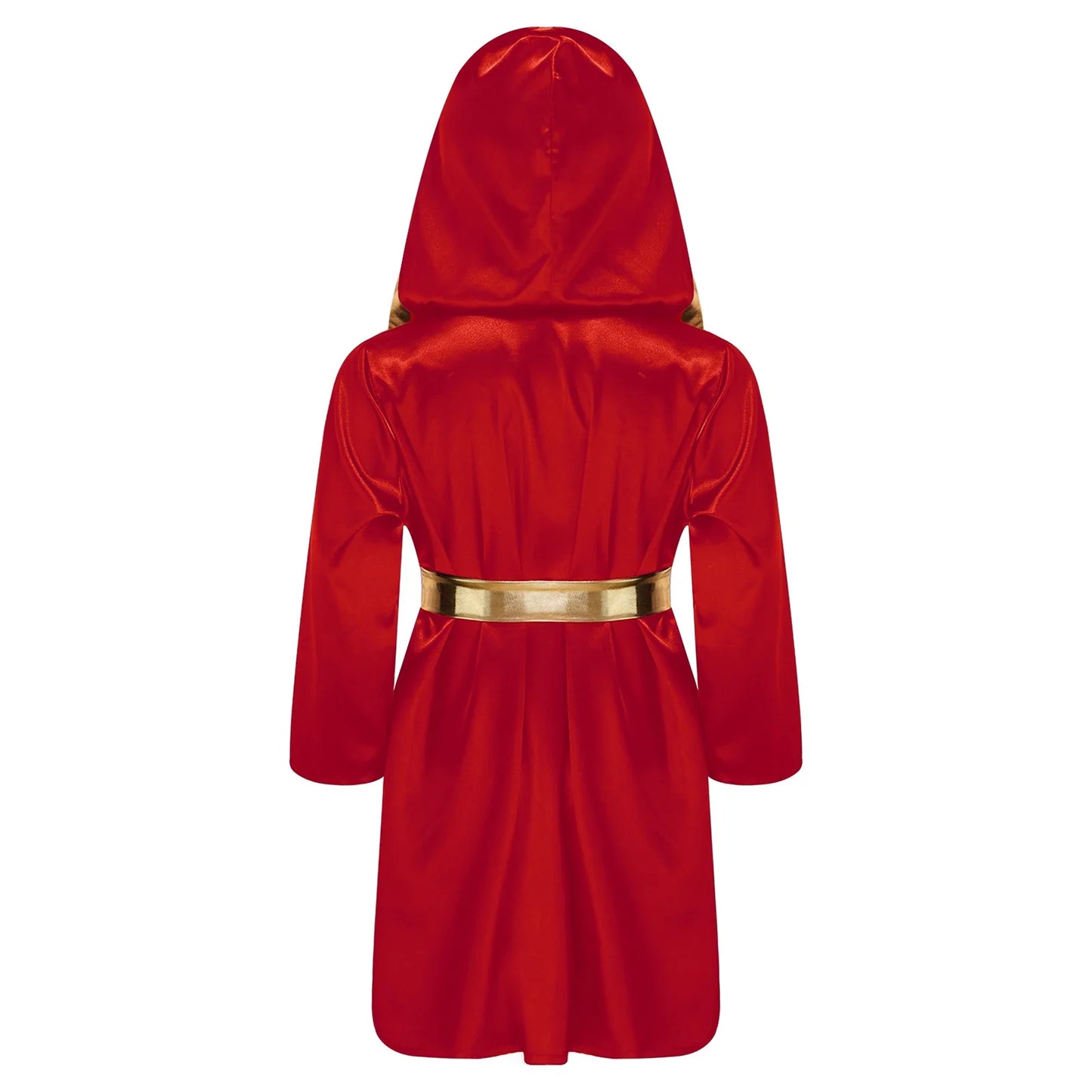 Boys Boxing Robe Costume Long Sleeve Hooded Cloak (Age 6-16YRS)