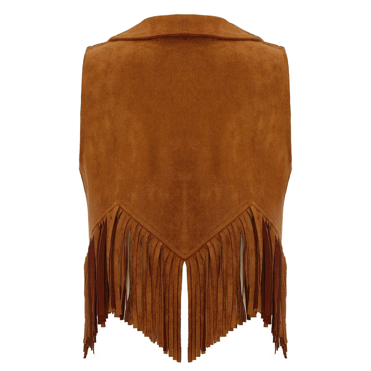 Girls Western Cowboy Suede Open Front Tassels Waistcoat (Age 6-16YRS)