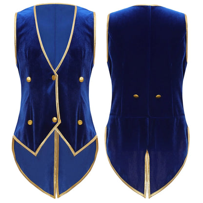 Boys Medieval Renaissance Tailcoat Vest Costume (Age 6-16YRS)
