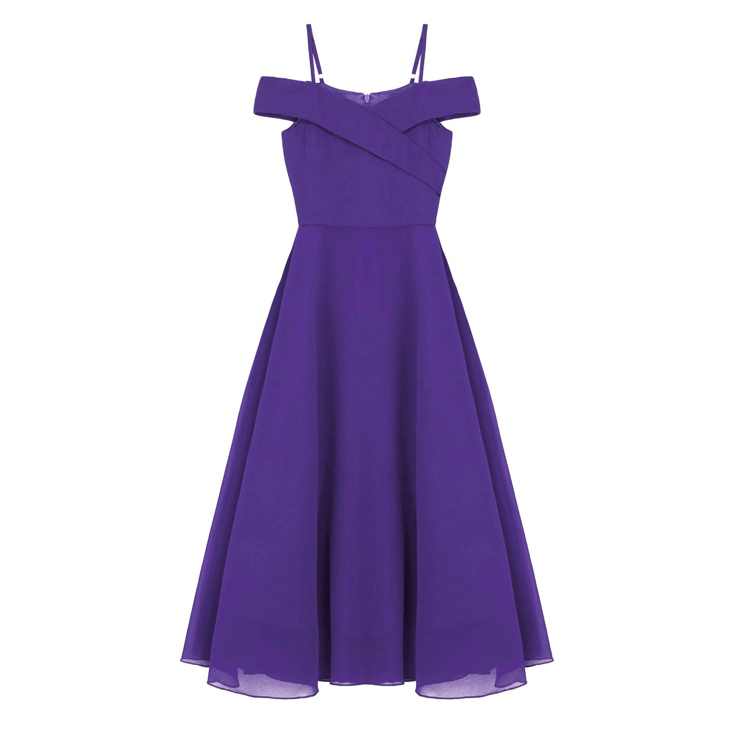 Girls Chiffon Off-the-Shoulder A-Line Maxi Dress (Age 4-16YRS)