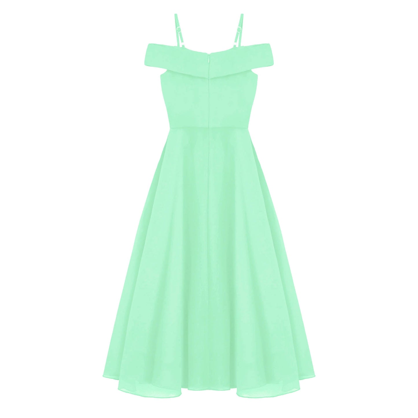 Girls Chiffon Off-the-Shoulder A-Line Maxi Dress (Age 4-16YRS)