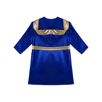 Boys Boxing Robe Costume Long Sleeve Hooded Cloak (Age 6-16YRS)